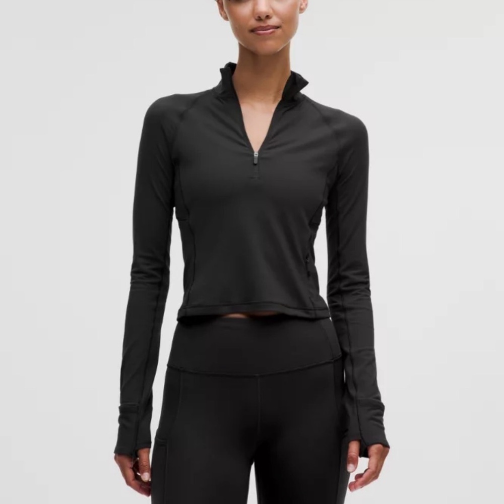 Black Women's Lululemon Rulu Cropped half zip